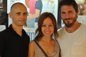 Marc Fàbregas, Chus Pereiro i Miquel Sitjar, director i protagonistes de 'Cuinant'